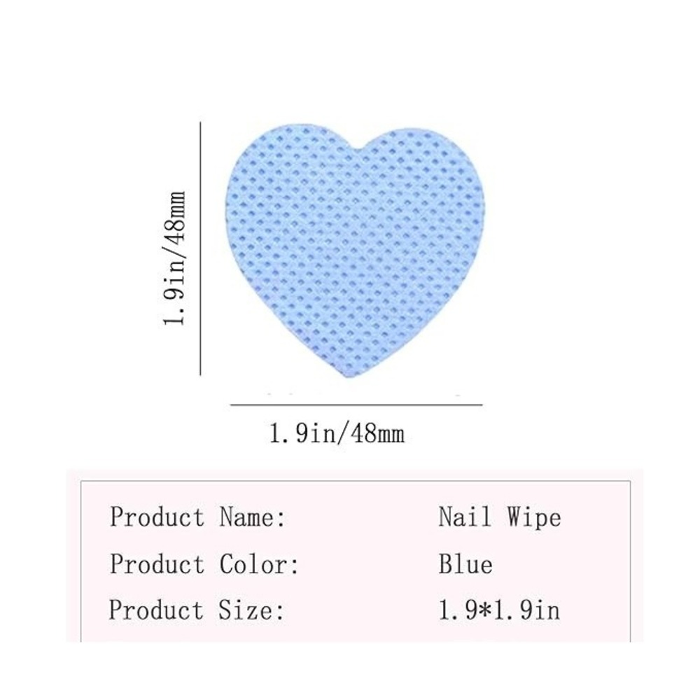 200 pcs per box LOVELY BLUE HEART-SHAPED NAIL POLISH REMOVER PADS - Picture 3 of 3